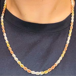 Selling Vermeil Tri Color Plated Sterling Silver Chain